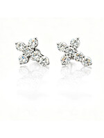 Oceans 1.312 Carat Cross Diamond Platinum Ear Studs