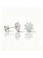Oceans Snowflake Diamond Platinum Ear Studs