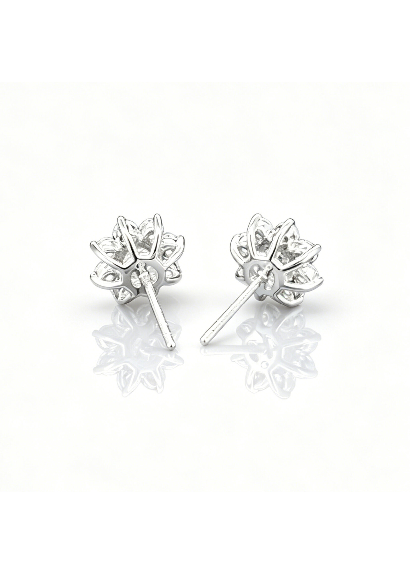 Oceans Snowflake Diamond Platinum Ear Studs