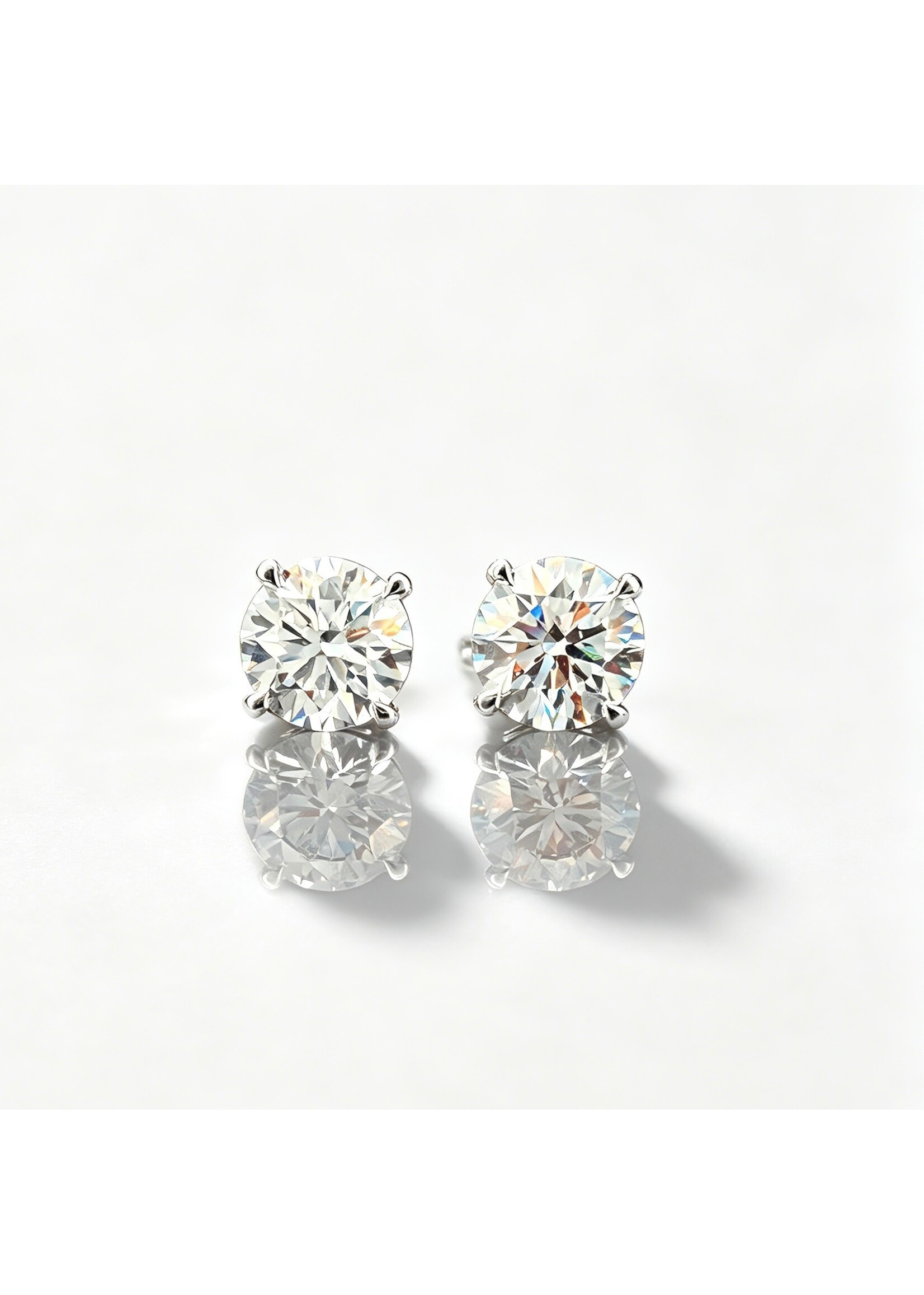 Oceans IGI Certified 2.1 CTW Lab-Grown Diamond Stud Earrings in Platinum