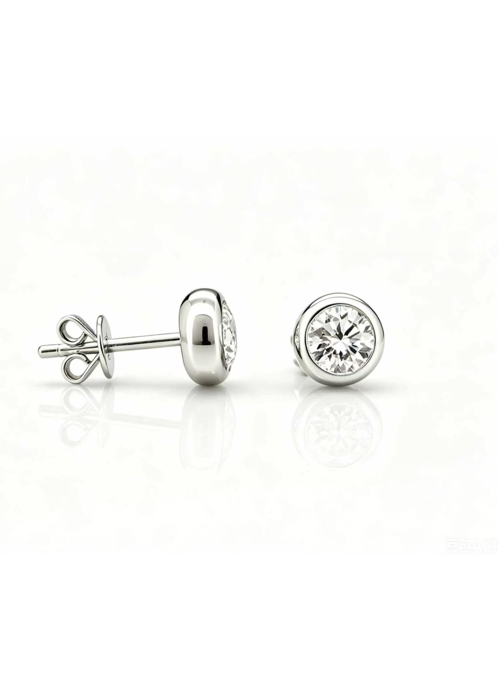Oceans Tressa Round Brilliant Cut Ear Studs 14K White Gold 1.05CT
