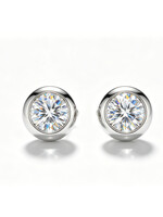Oceans Tressa Round Brilliant Cut Ear Studs 14K White Gold 1.05CT