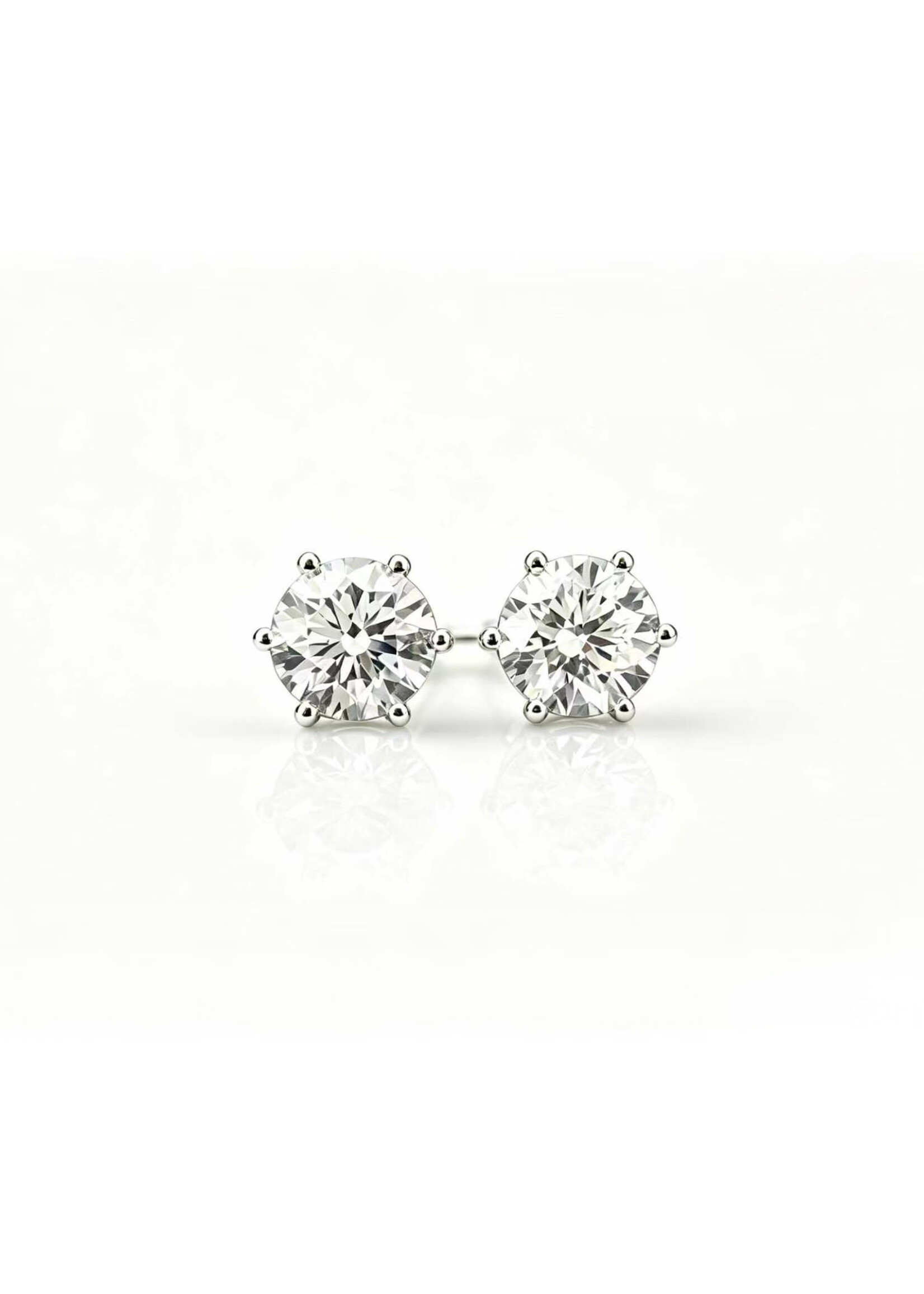 Oceans Talia Diamond Ear Studs in 14K White Gold – 4.14CT