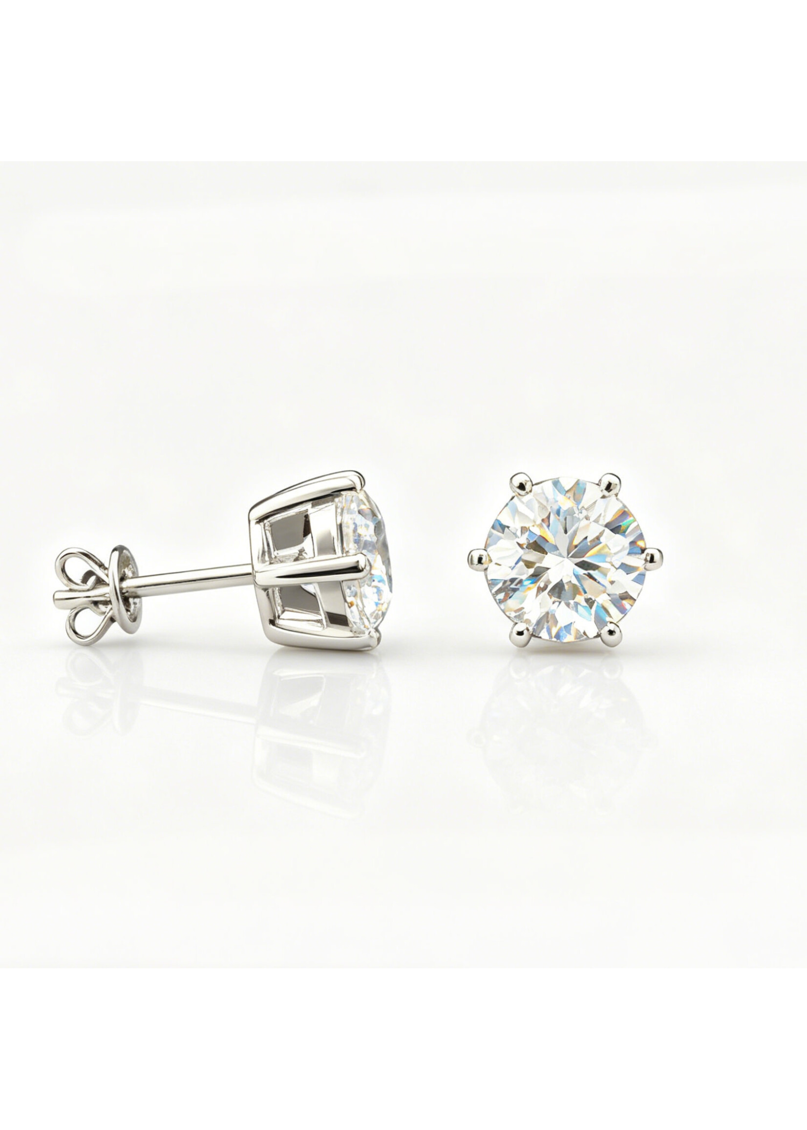 Oceans Talia Diamond Ear Studs 14K White Gold 2.18CT