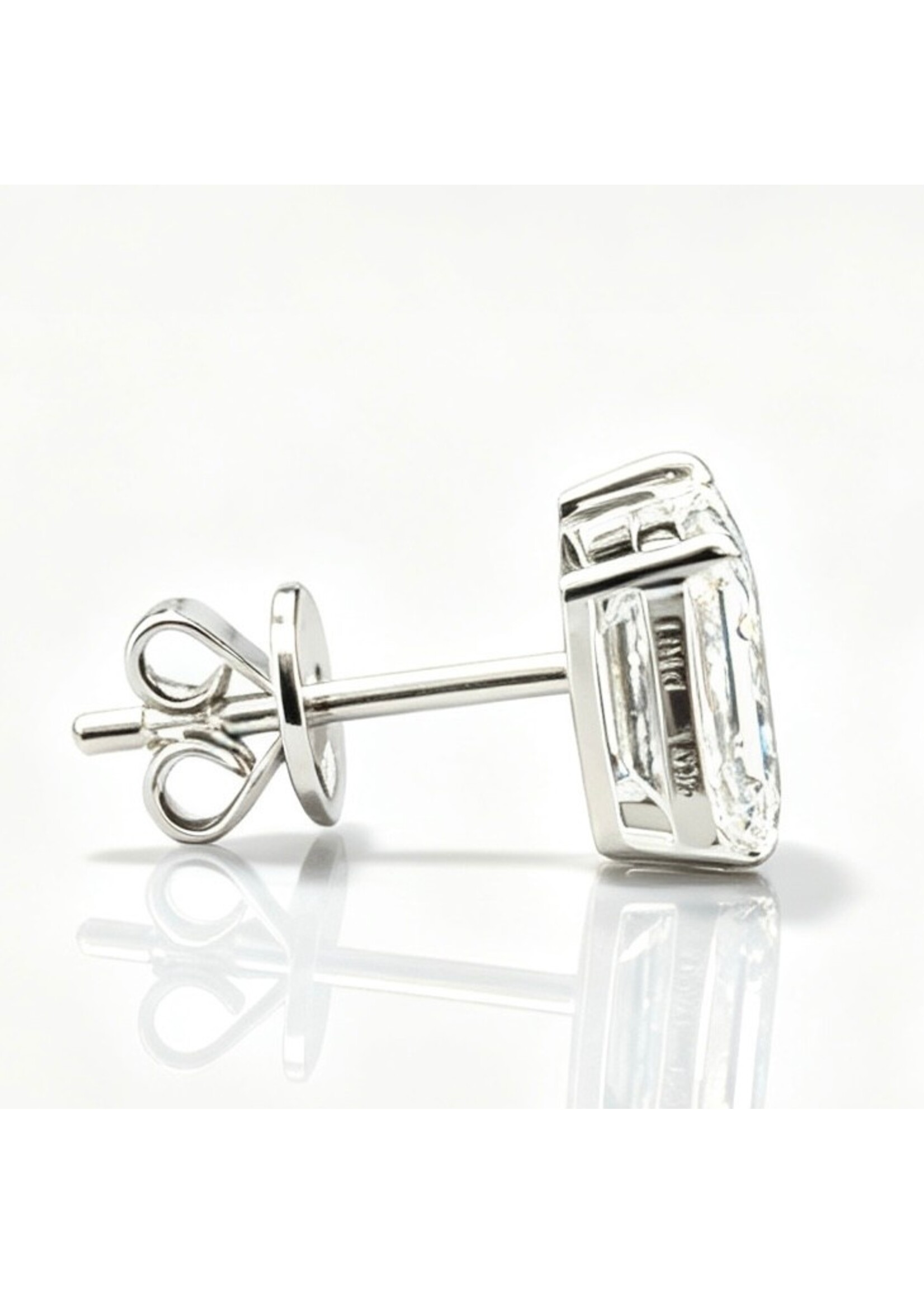Oceans 14K White Gold 4 CTW Emerald & Pear Two-Stone Diamond Earrings