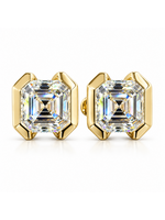Oceans The Asscher Icon – 4.04 CTW Diamond Stud Earrings in 14K Gold