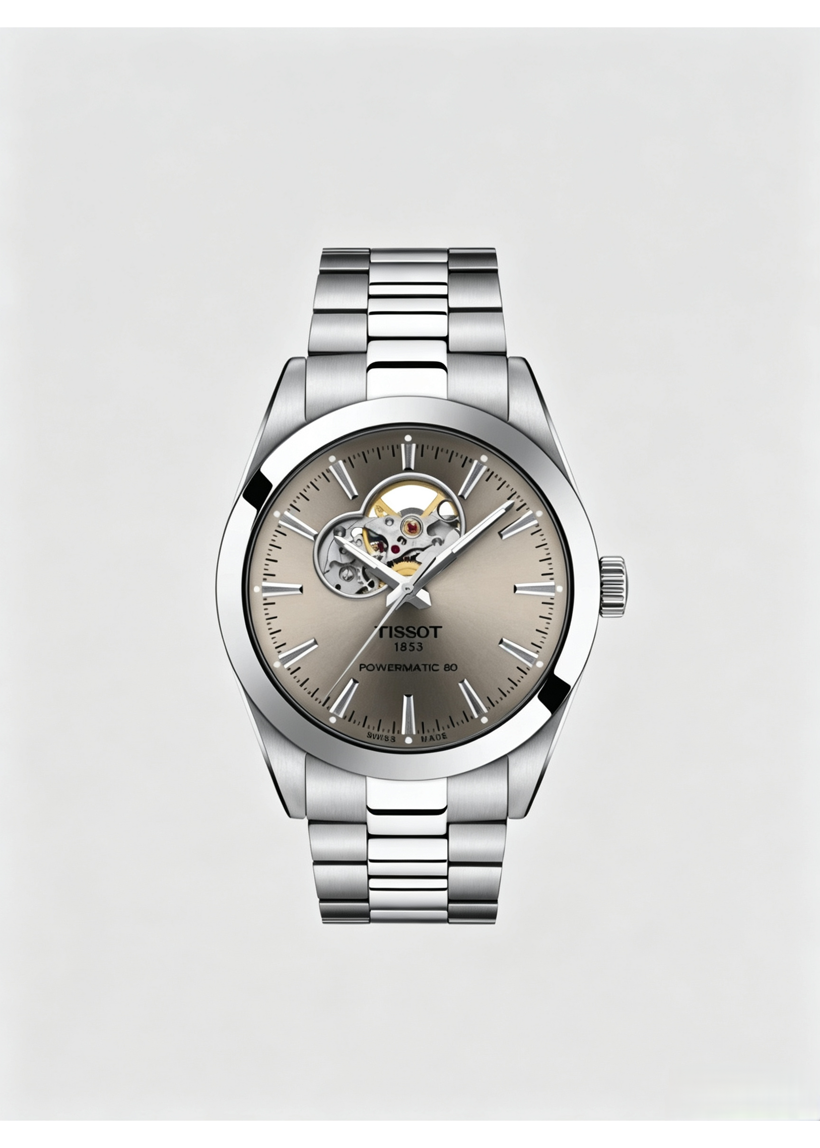 TISSOT T1274071108100 TISSOT GENTLEMAN POWERMATIC 80 OPEN HEART