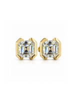 Oceans The Asscher Icon – 4.04 CTW Diamond Stud Earrings in 14K Gold