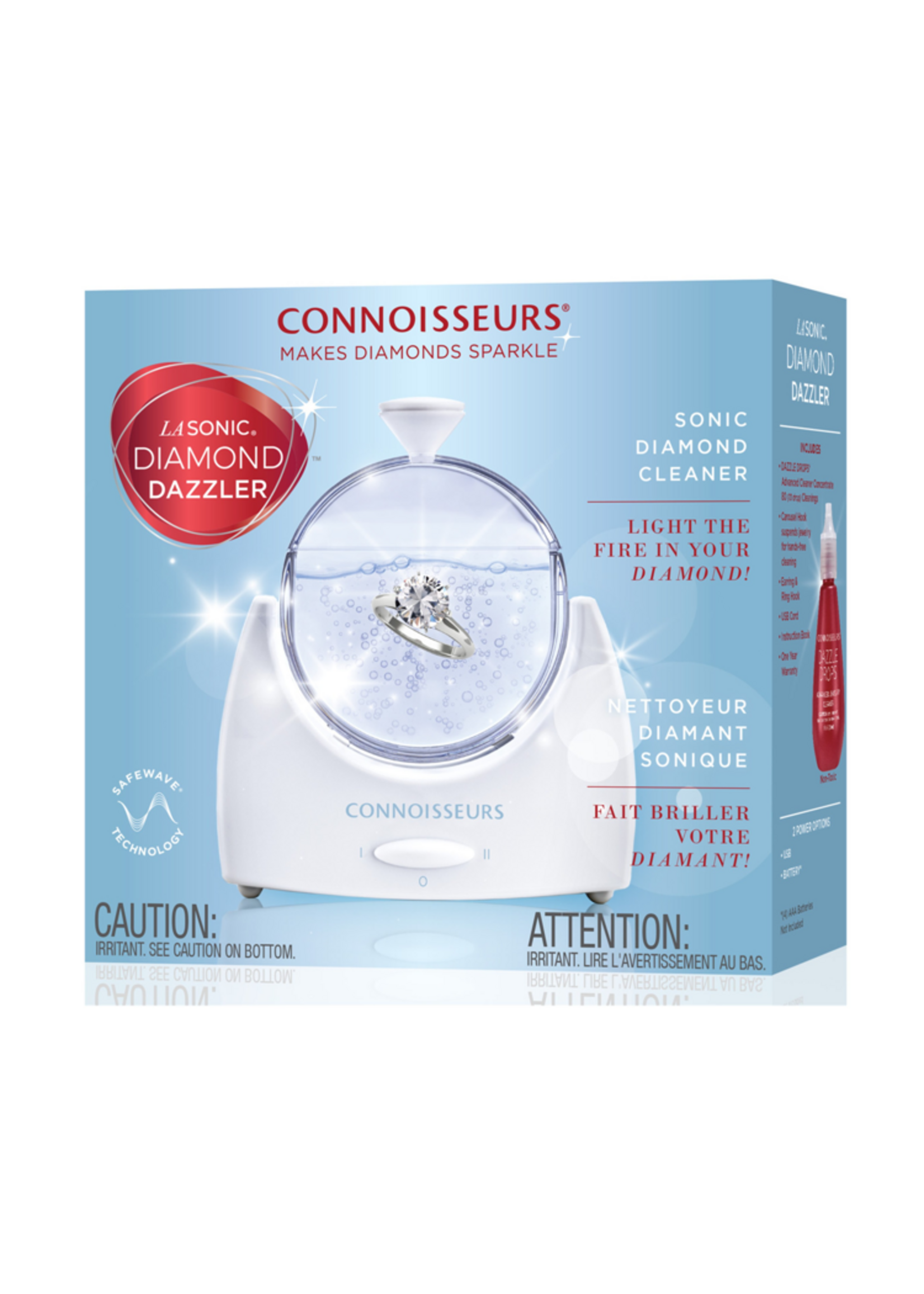 Connoisseurs Connoisseurs LaSonic Diamond Dazzler - Includes Sonic Ring Cleaner, Dazzle Drops Advanced Jewelry Cleaner Concentrate