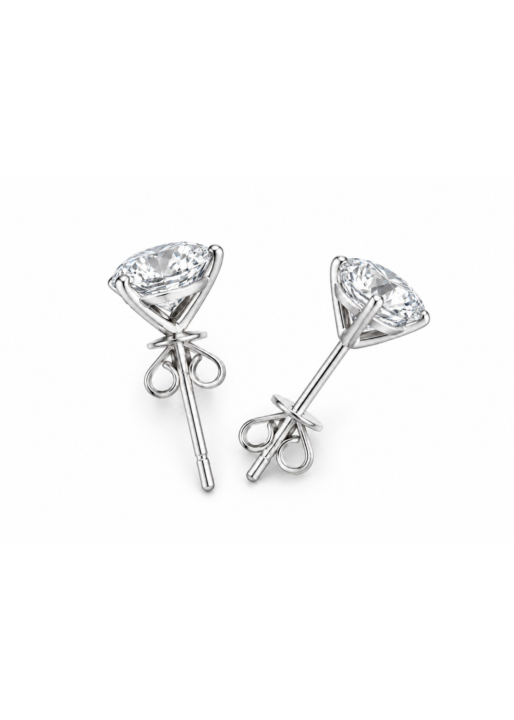 Oceans 3-Prong 2CTW Lab-Grown Diamond Stud Earrings in 14K White Gold