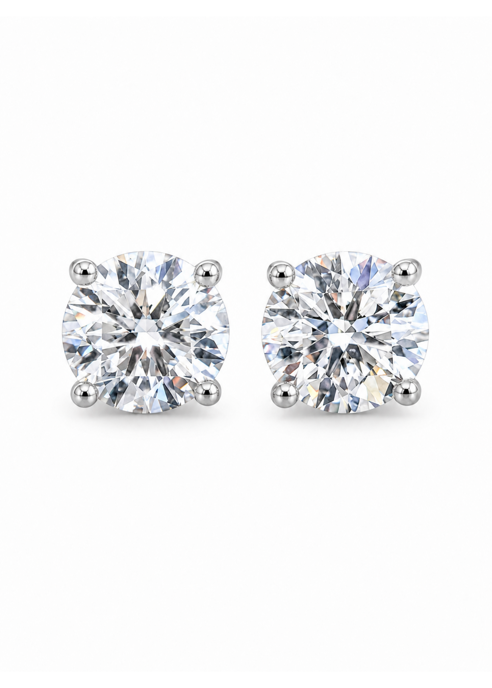 Oceans 4-Prong 2CTW IGI Certified Lab-Grown Diamond Stud Earrings in 14K White Gold