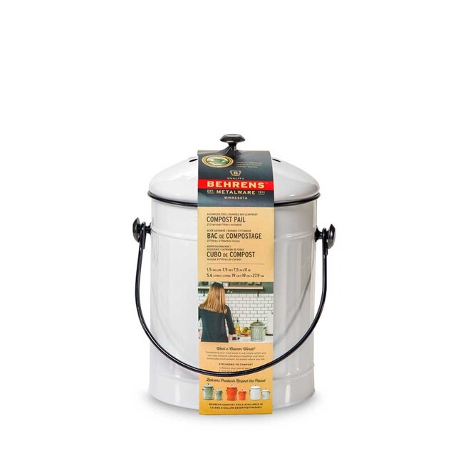 1.5 Gallon White Compost Pail