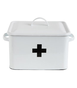Enameled First Aid Box with Lid