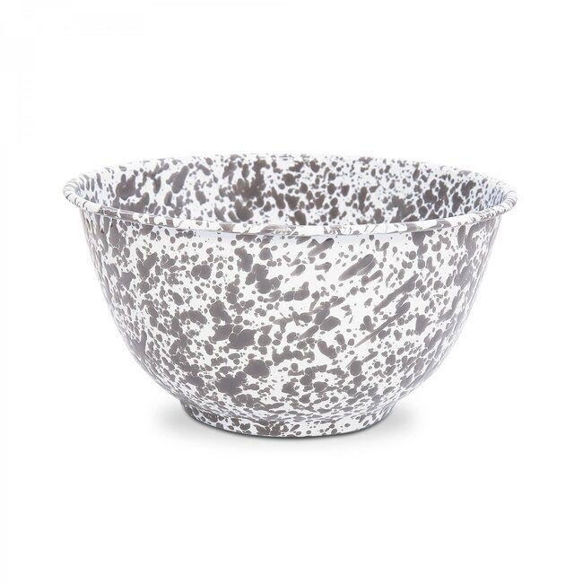 Large Salad Bowl Grey Splatter 5 Qt