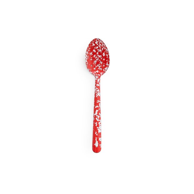 Lg Slotted Spoon Red Splatter