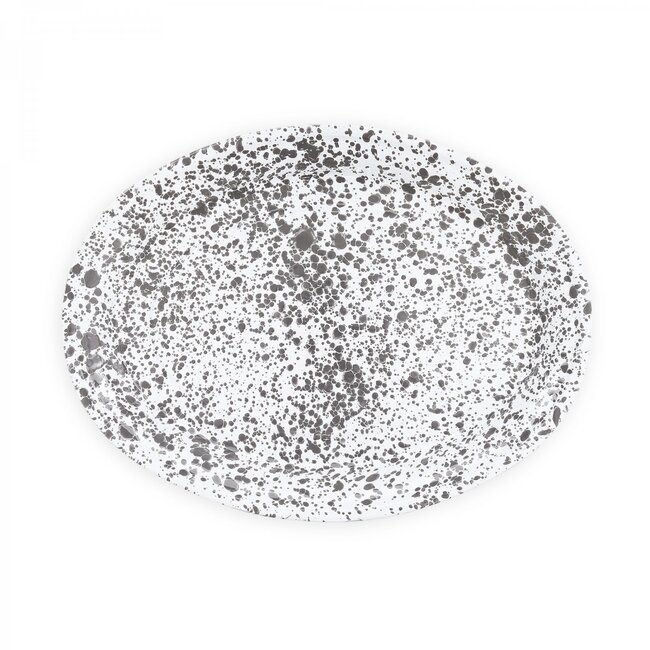 Oval Platter Grey Splatter