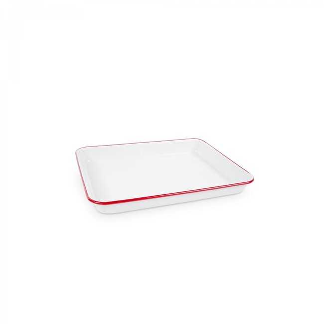 Small Tray Red Rim 11.25x9