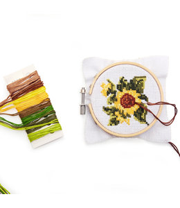 Mini CrossStitch Embroidery Kit - Sunflower