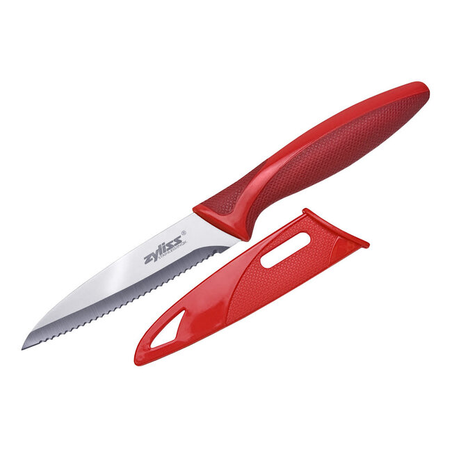 Serrated Paring Knife, Red 3”