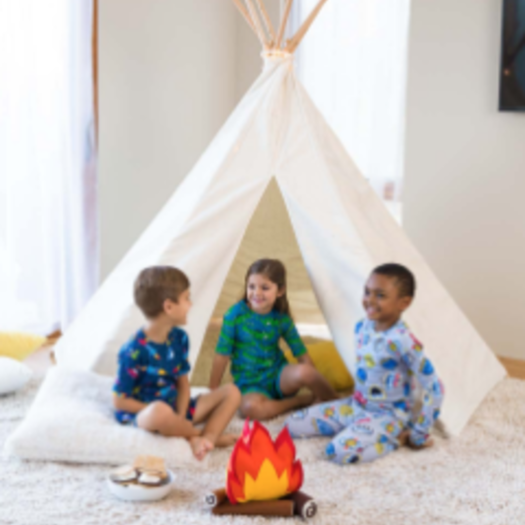 HearthSong Teepee 7’ Canvas Indoor or Outdoor Tent