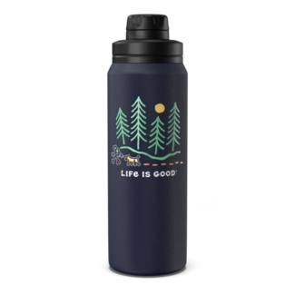 Life is Good Hiking Through Woods 26 oz SS Water Bottle