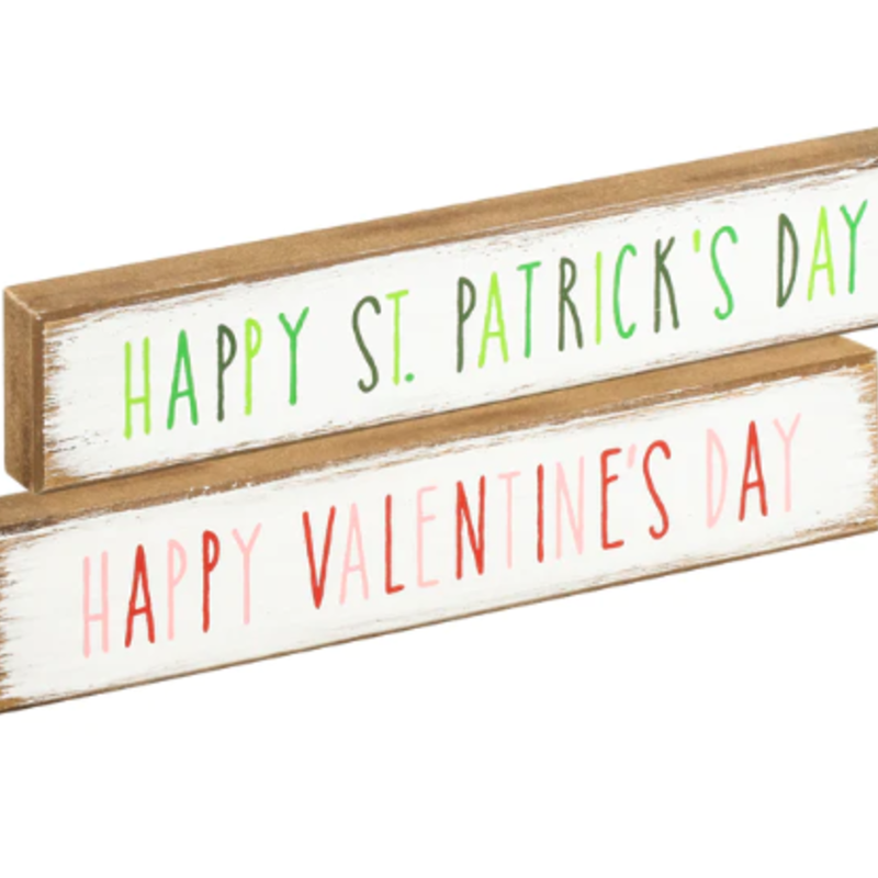 Happy Reversible Sign Valentines/St Patrick's Day