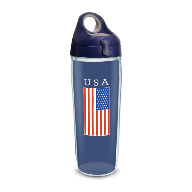 USA Flag 24 oz Water Bottle Lid Tervis