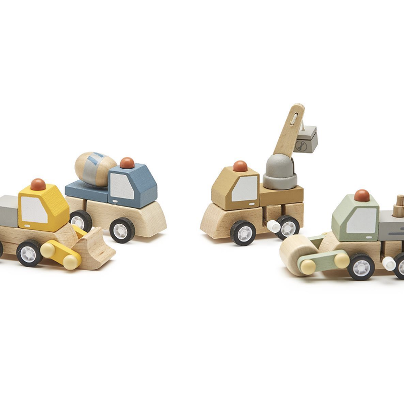 Two’s Company Construction Vehicle Wooden Wind-up - Assorted