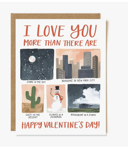 Love You More  Valentine Greeting Card