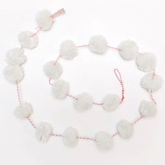 5’ Pom Pom Garland White