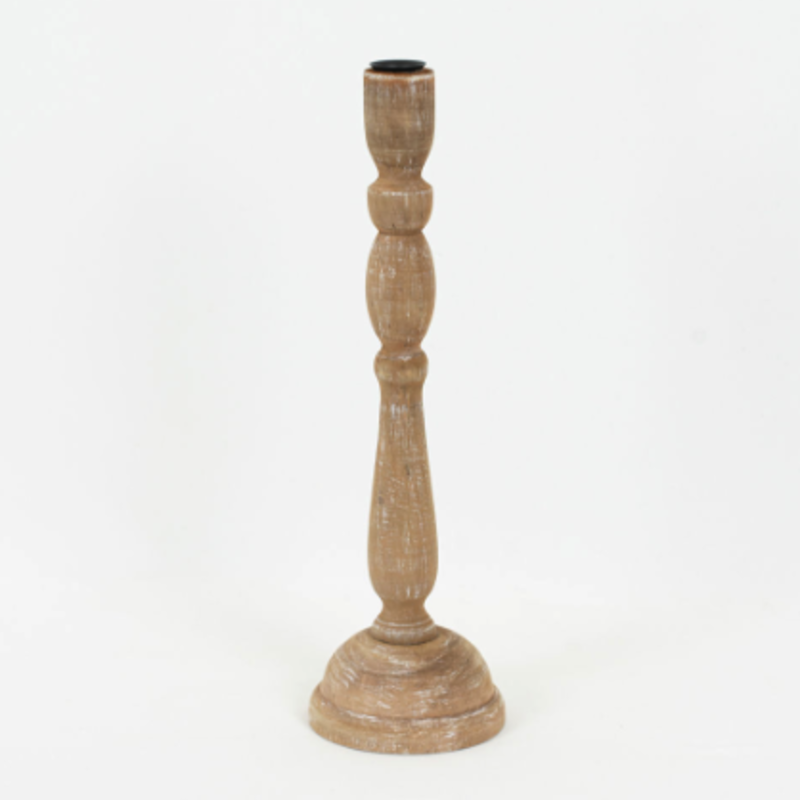 Adams & Co Candle Holder Natural Wood 4.5 x 14.5