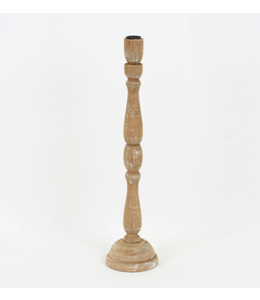 Adams & Co Candle Holder Natural Wood 4.5 x 18.5