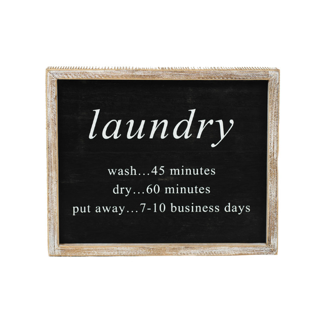 Laundry Times Wood Framed Sign 12 x 10