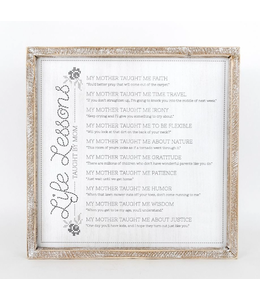 Adams & Co Life Lessons Wood Framed Sign 14 x 14
