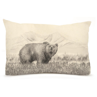Bear Cotton Canvas Pillow 14 x 25