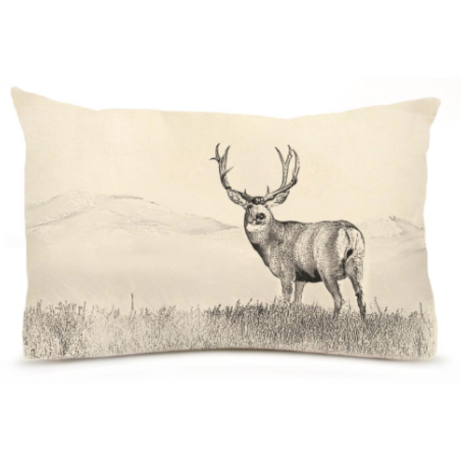 Deer Cotton Canvas Pillow 14 x 24