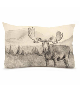 Eric & Christopher Moose Cotton Canvas Pillow 14 x 26