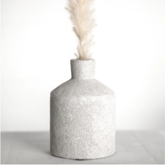 6.18" Sandy White Textured Vase