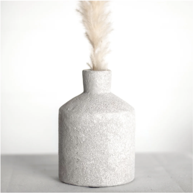 6.18" Sandy White Textured Vase