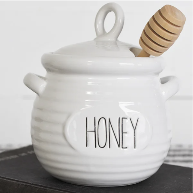 5" Ceramic Honey Jar with Wood Stick