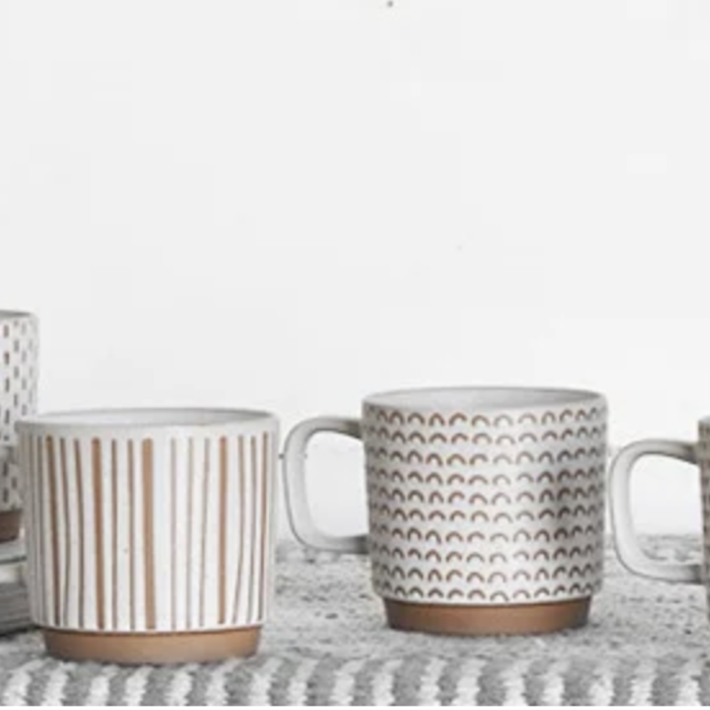 4 Assorted Pattern Mugs