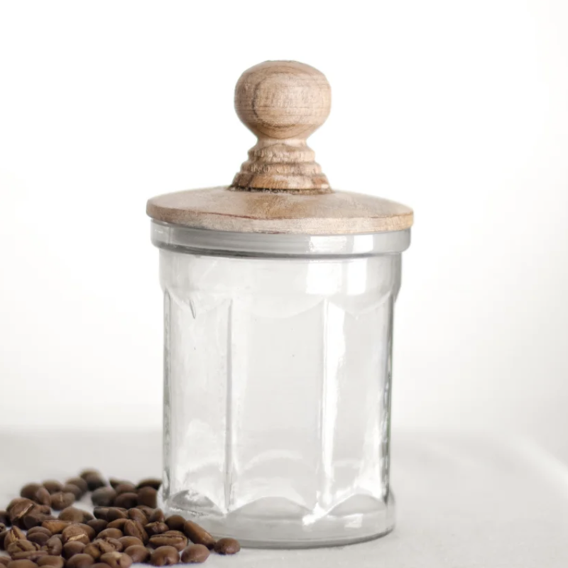 5" Clear Canister Wood Lid