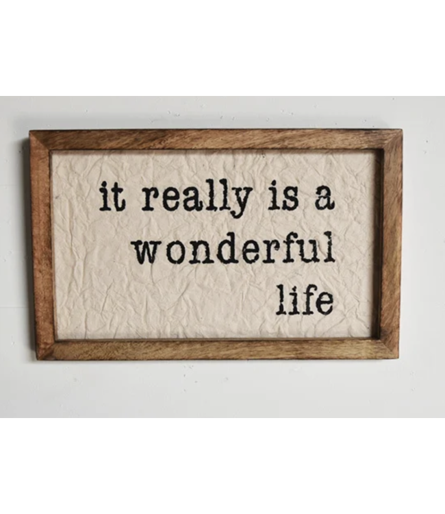Wood Wonderful Life Sign