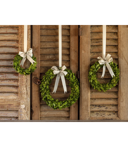 Porch View Home Boxwood Wreath w/ Ribbon