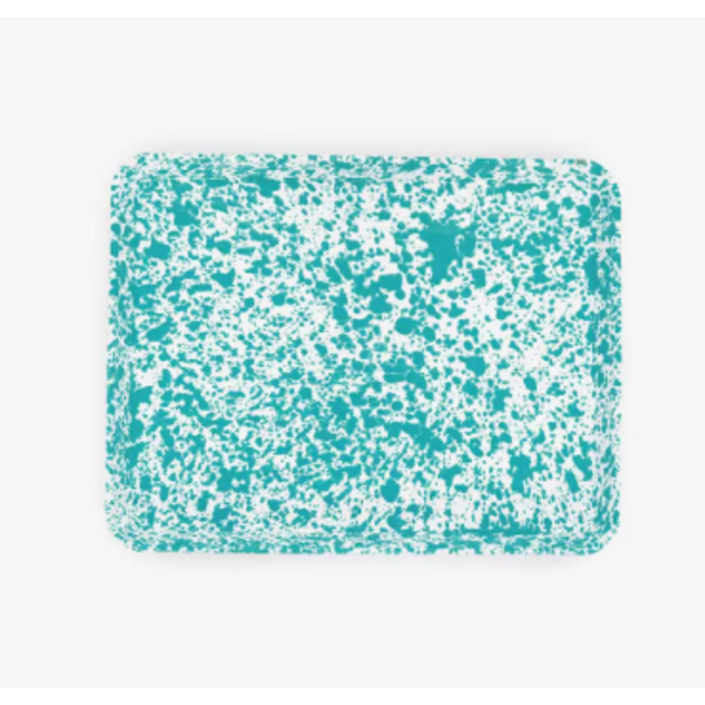 Large Jelly Roll Tray Turquoise Splatter 16.25x12.5