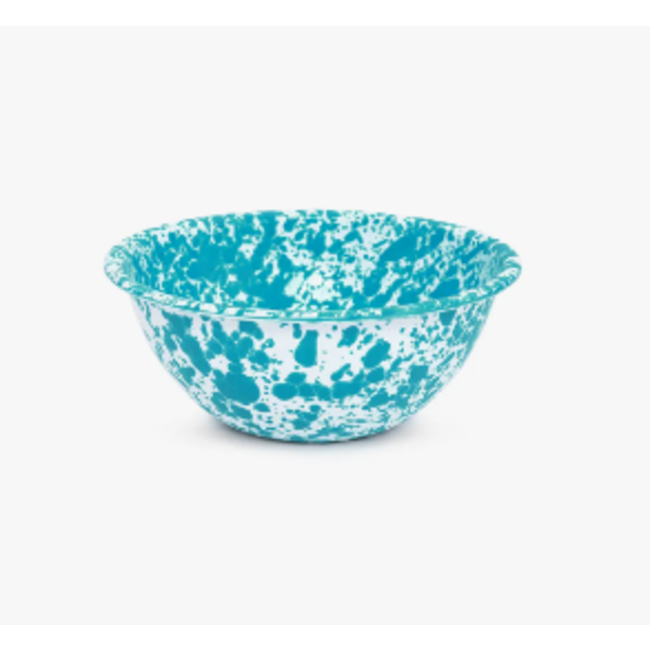 Small Serving Bowl Turquoise Splatter 1.5 Qt