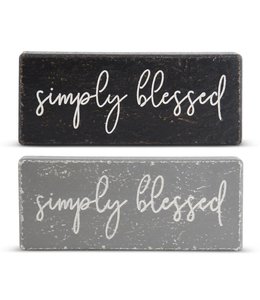 Assorted 11.75" Simply Blessed Wood Sign