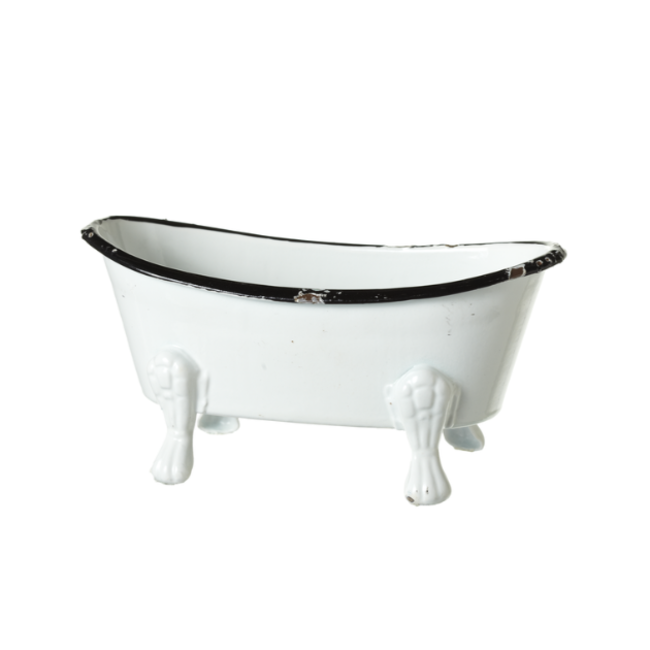 Black & White Enamel Mini Bathtub