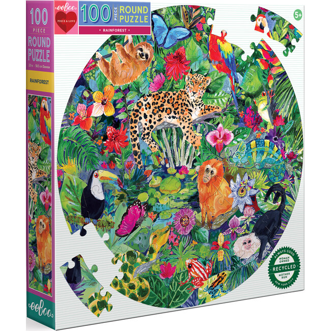 Rainforest 100pc Round Puzzle