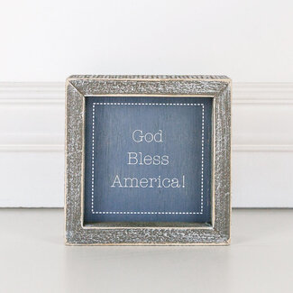 Adams & Co Wood Farmed God Bless America 5 x 5